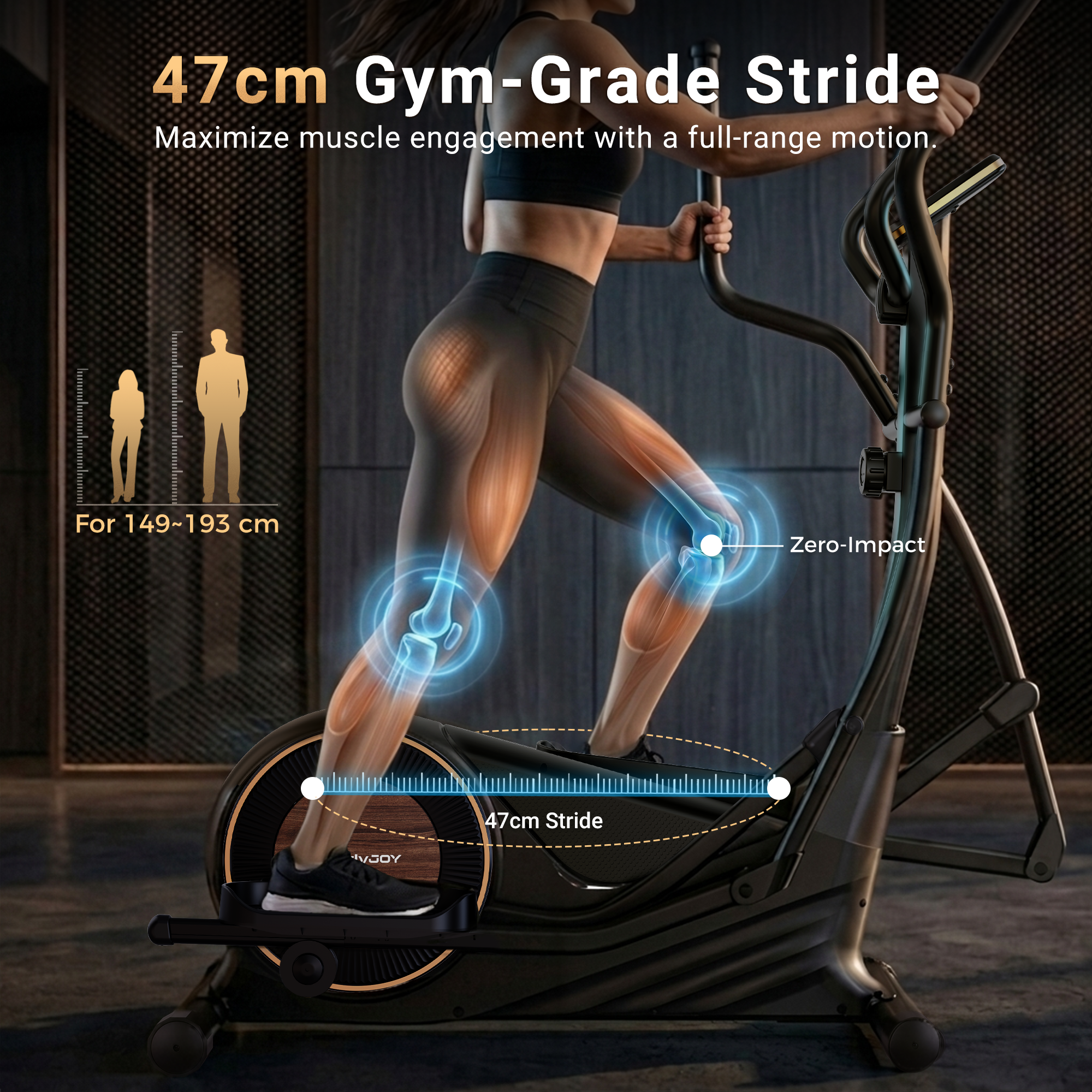 Niceday Elliptical Machine-46CM Stride