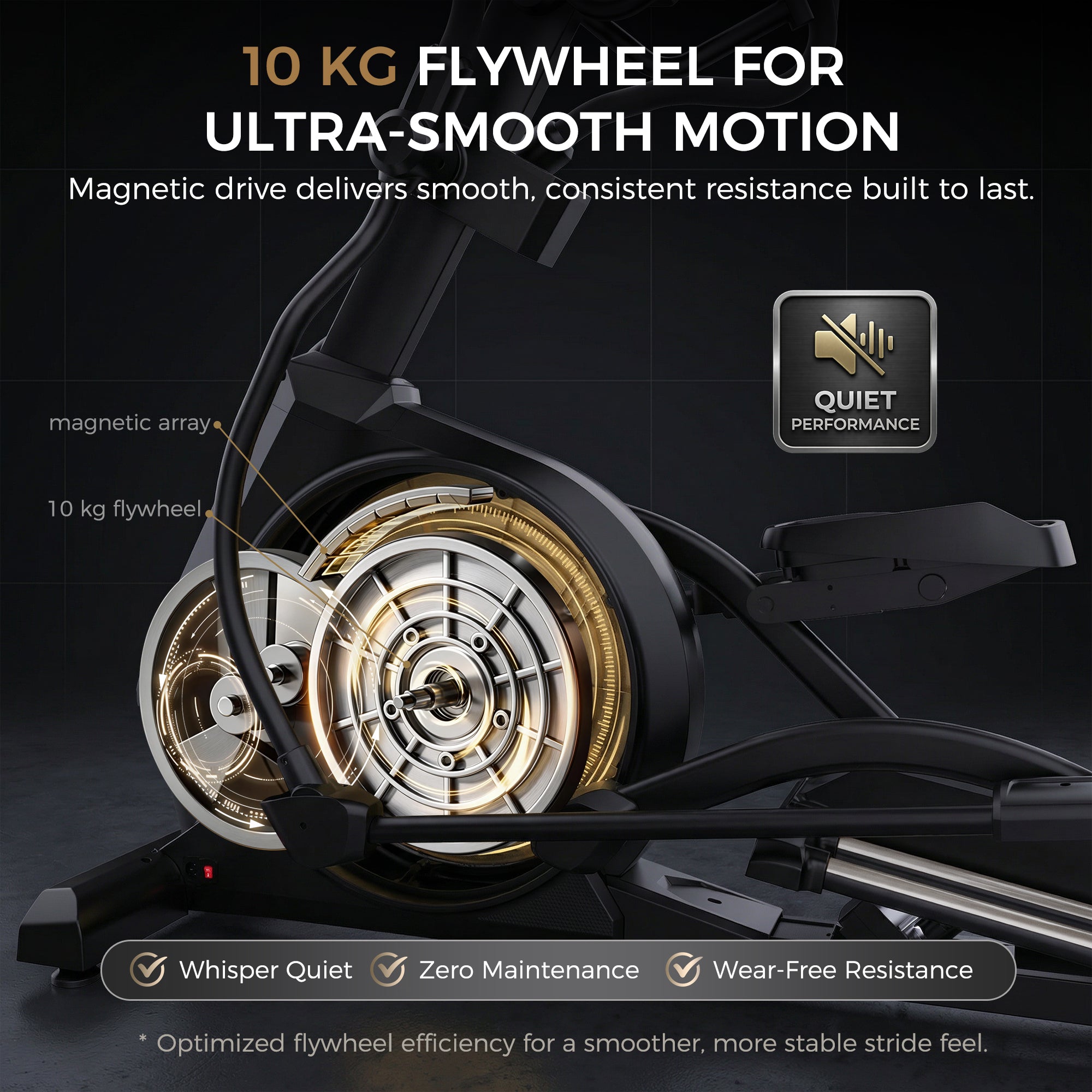 Niceday x Bodyjoy Elliptical Exercise Machines-50.8CM Stride& 32 Level