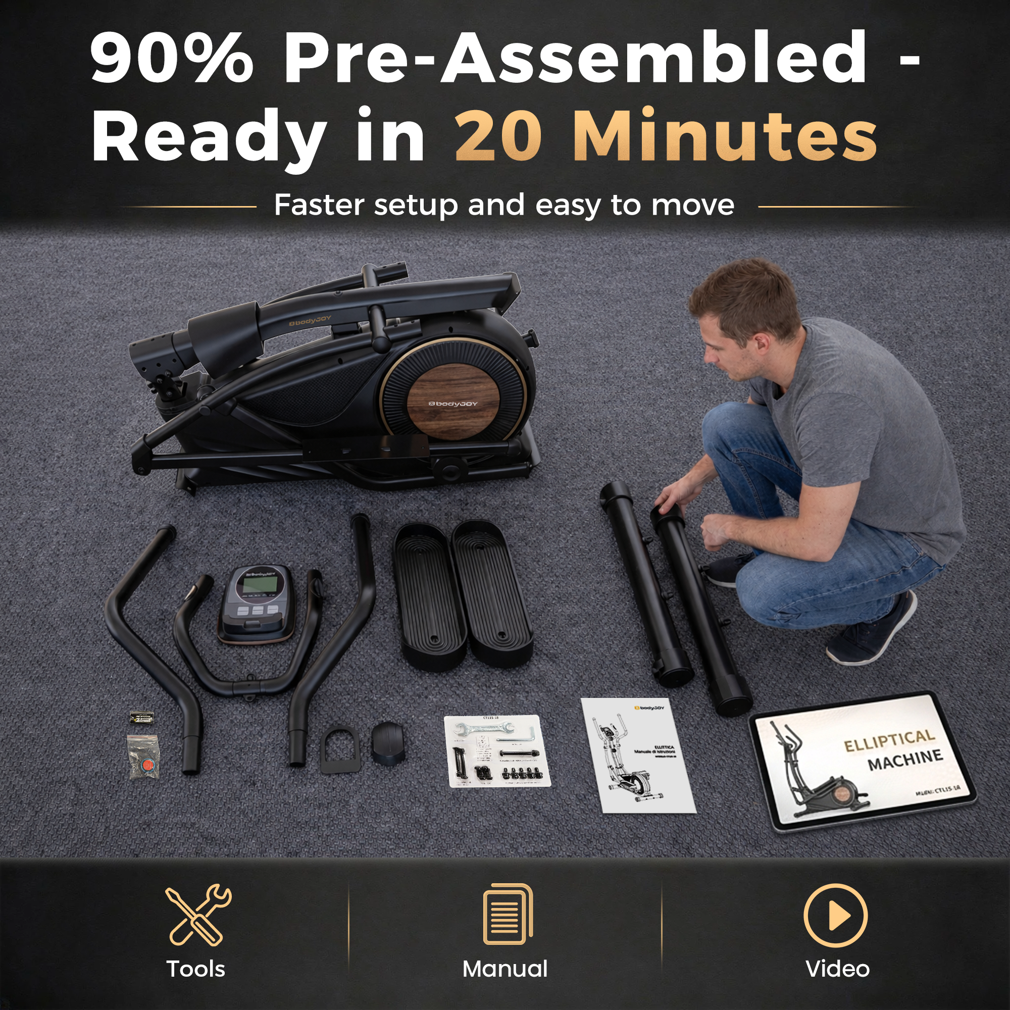 Niceday Elliptical Machine-46CM Stride