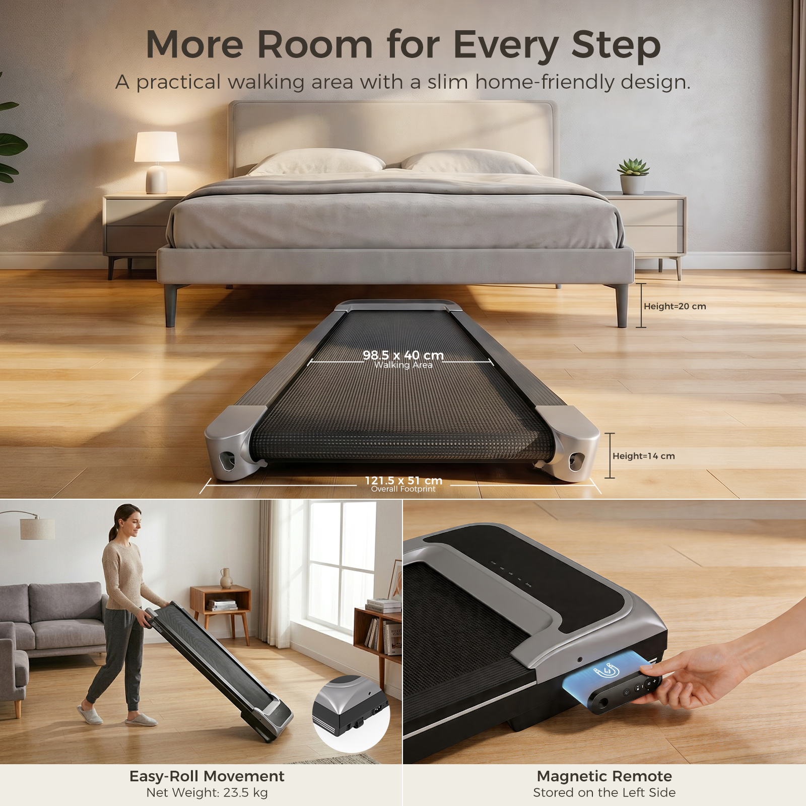 Tapis de marche Niceday avec inclinaison automatique de 10 % - 181 kg 