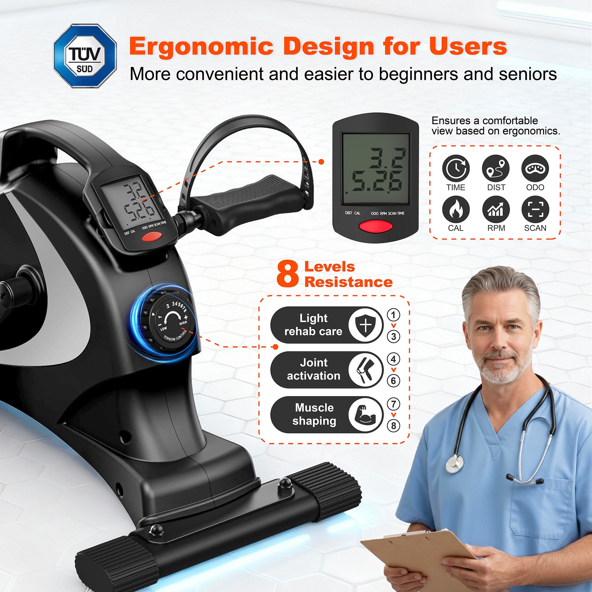 Niceday Mini Exercise Bike, Foot Pedal Exerciser