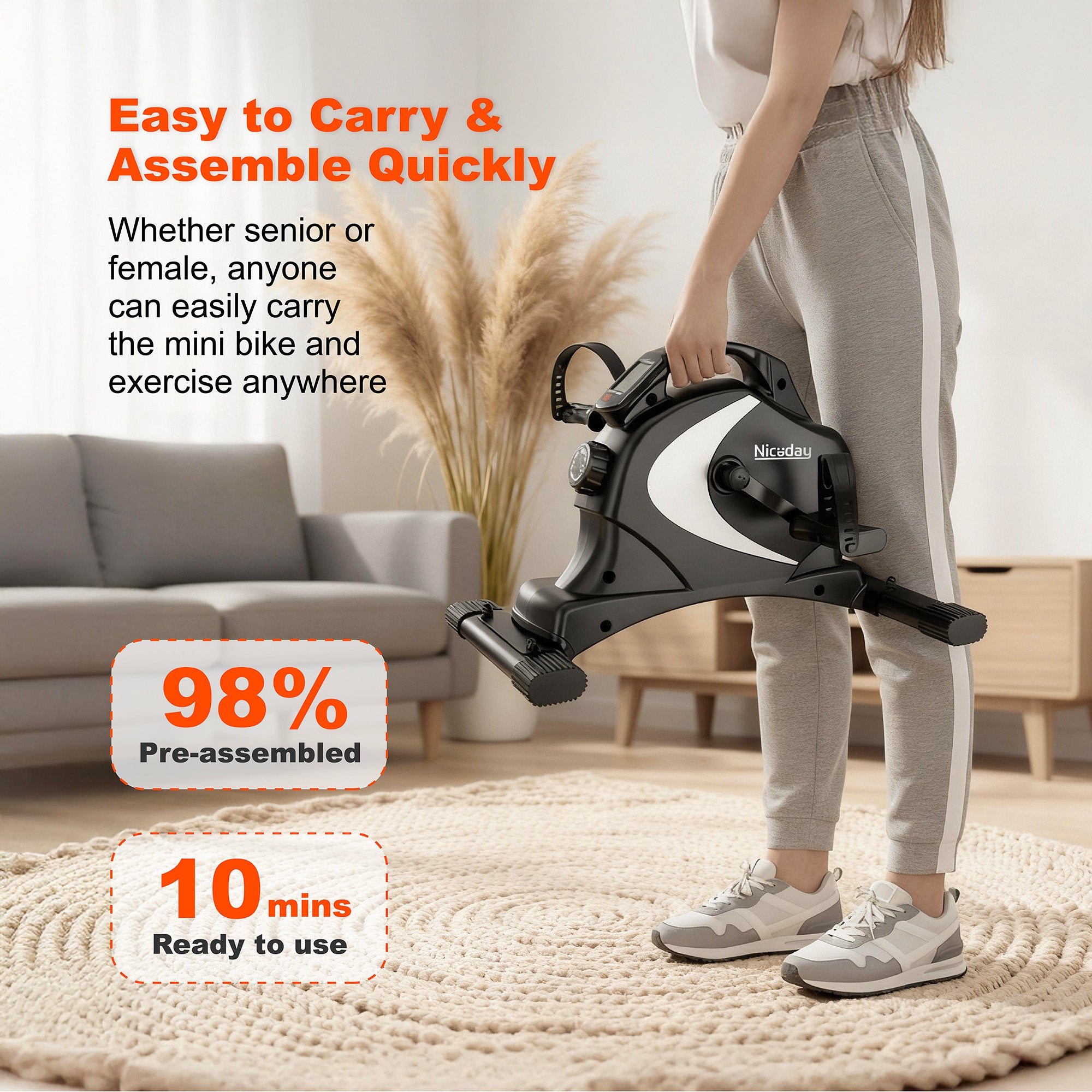 Niceday Mini Exercise Bike, Foot Pedal Exerciser