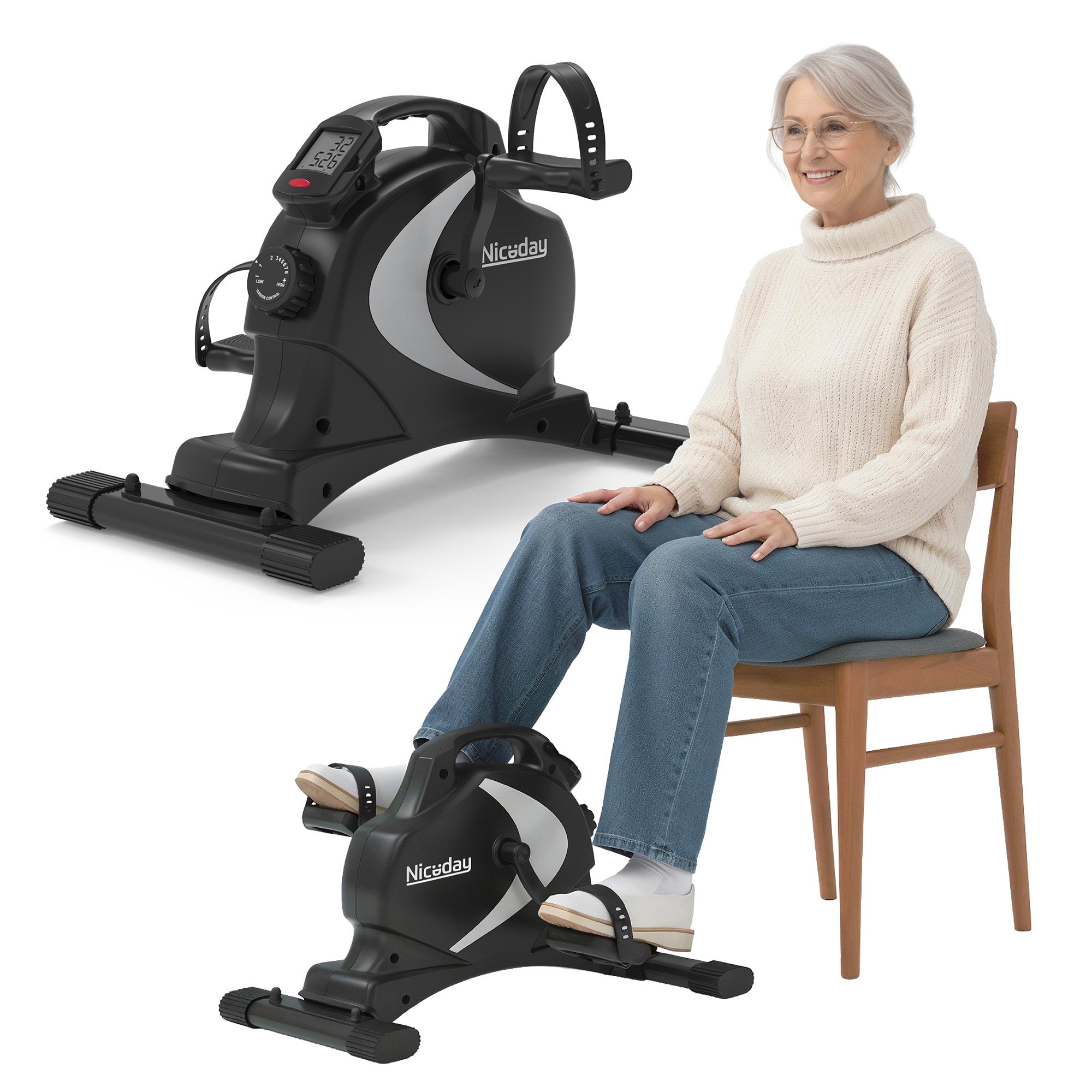 Niceday Mini Exercise Bike, Foot Pedal Exerciser