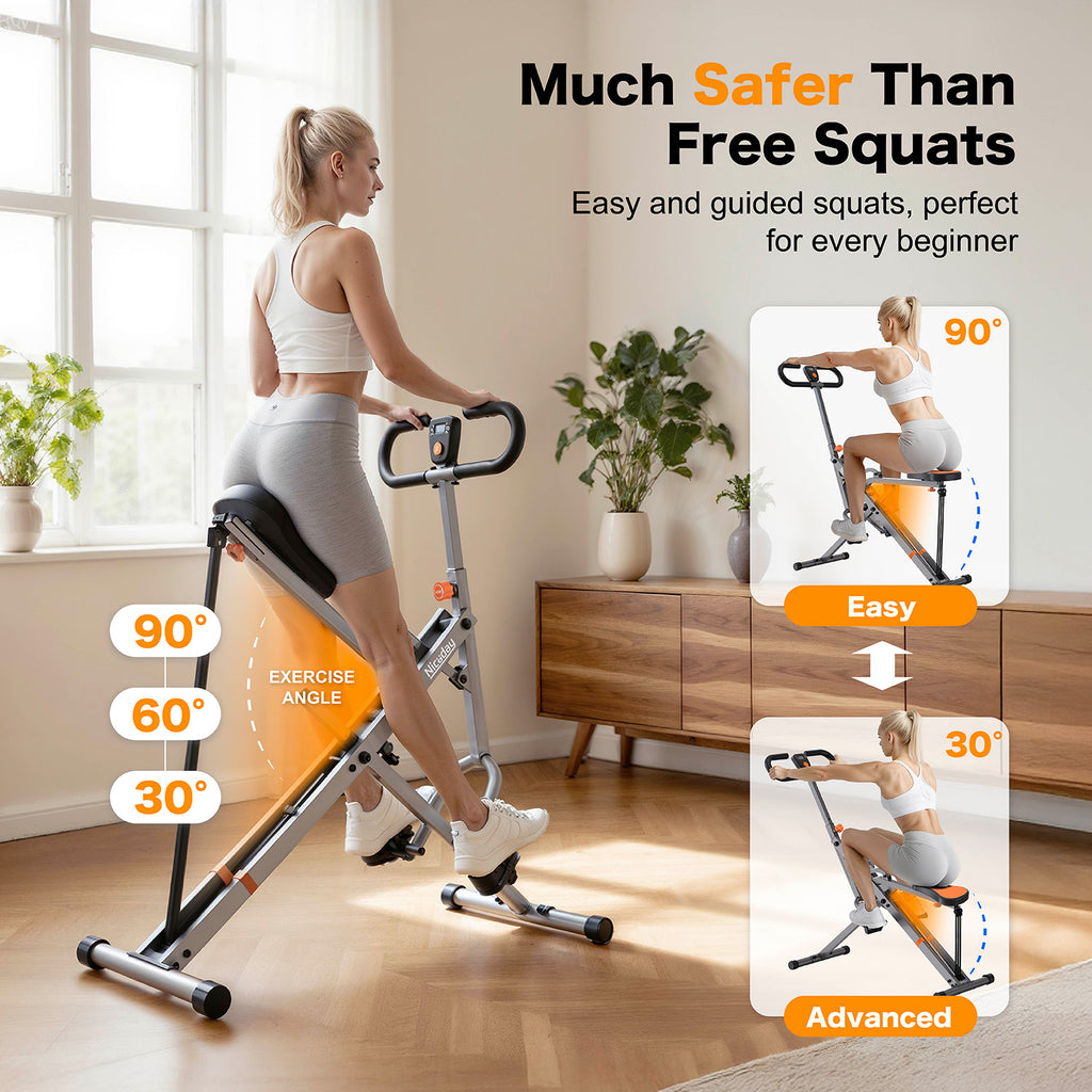 Niceday Squat Machine, 2 in 1 Squat Rowing Machine,
