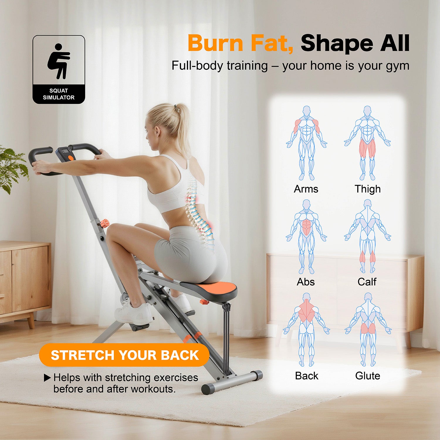 Niceday Squat Machine, 2 in 1 Squat Rowing Machine,