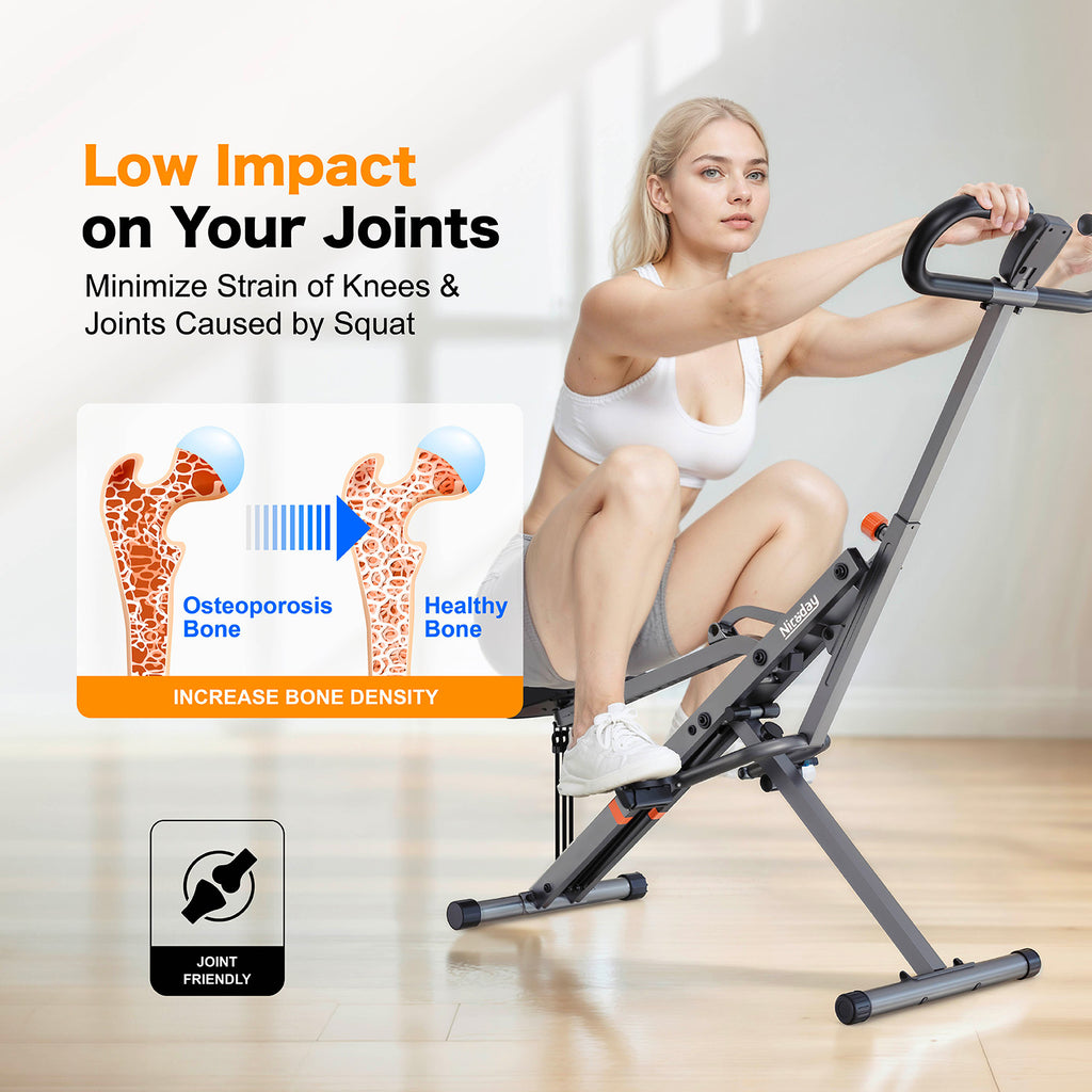 Niceday Squat Machine, 2 in 1 Squat Rowing Machine,