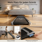 Niceday Walking Pad mit Steigung – XL-Laufband für Zuhause Klappbar & Leise, Großes Fitnessgerät für Zuhause, Laufband mit 10 Steigungen, Walkingpad Mini Treadmill für Home Workout