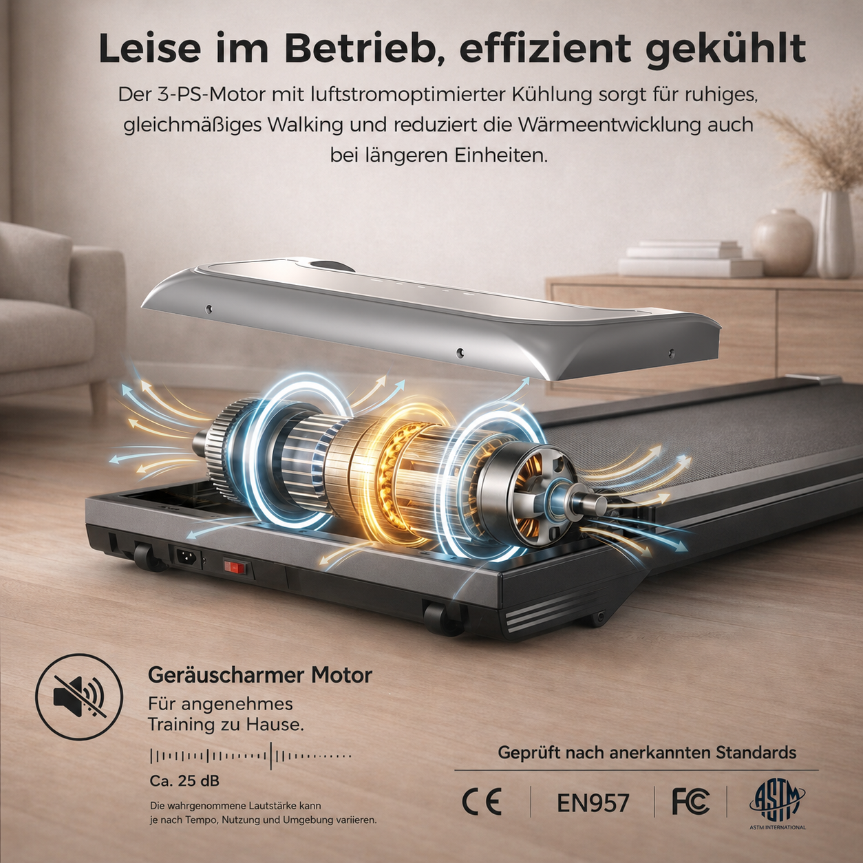 Niceday Walking Pad mit Steigung – XL-Laufband für Zuhause Klappbar & Leise, Großes Fitnessgerät für Zuhause, Laufband mit 10 Steigungen, Walkingpad Mini Treadmill für Home Workout